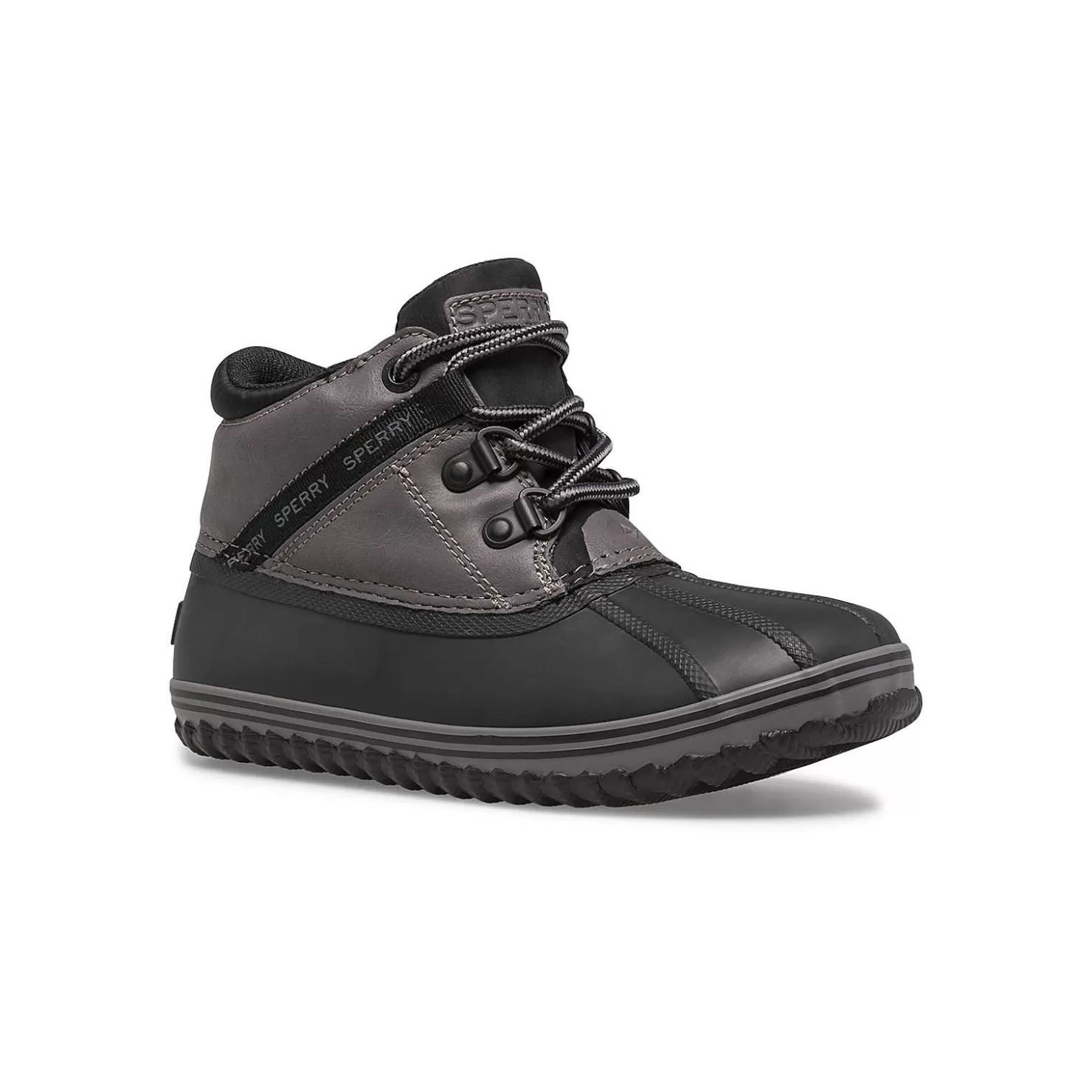 Boots | Big Kid (sizes 10.5 & up) | Sperry Big Kid's Bowline Storm Boot Black/Charcoal