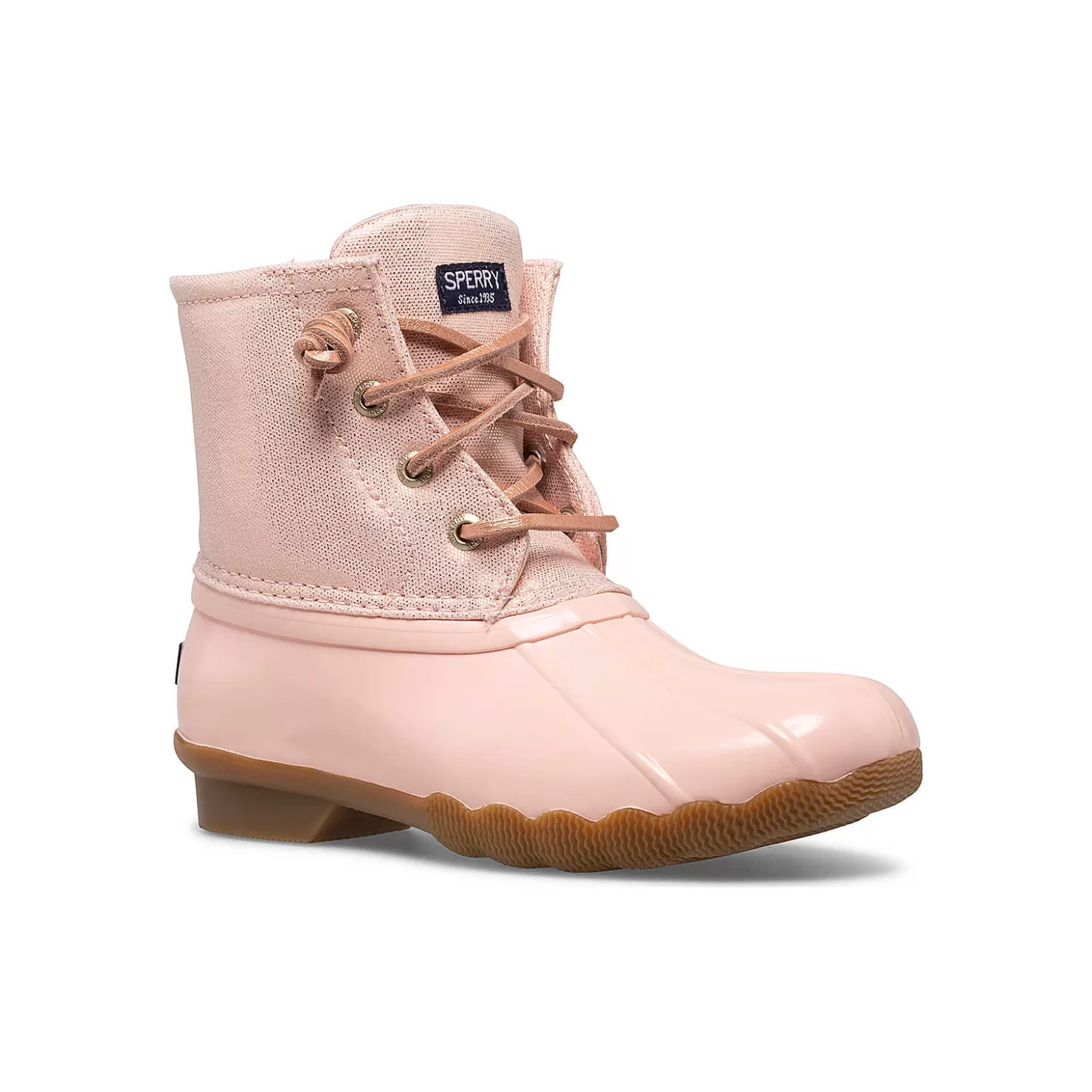 Boots | Big Kid (sizes 10.5 & up) | Sperry Big Kid's Saltwater Sparkle Duck Boot Blush Shimmer