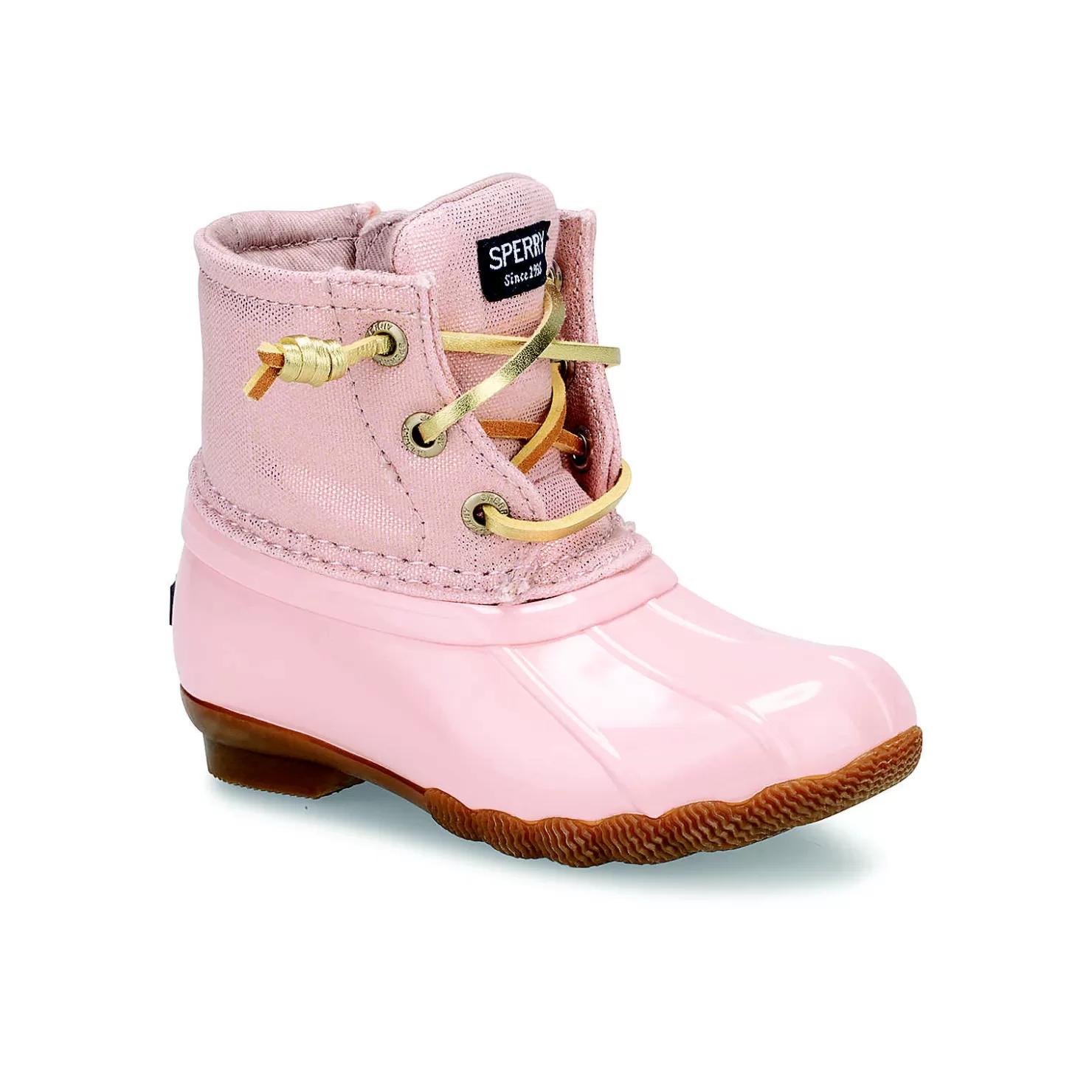 Boots | Little Kid (sizes 1-10) | Sperry Little Kid's Saltwater Sparkle Duck Boot Blush Shimmer