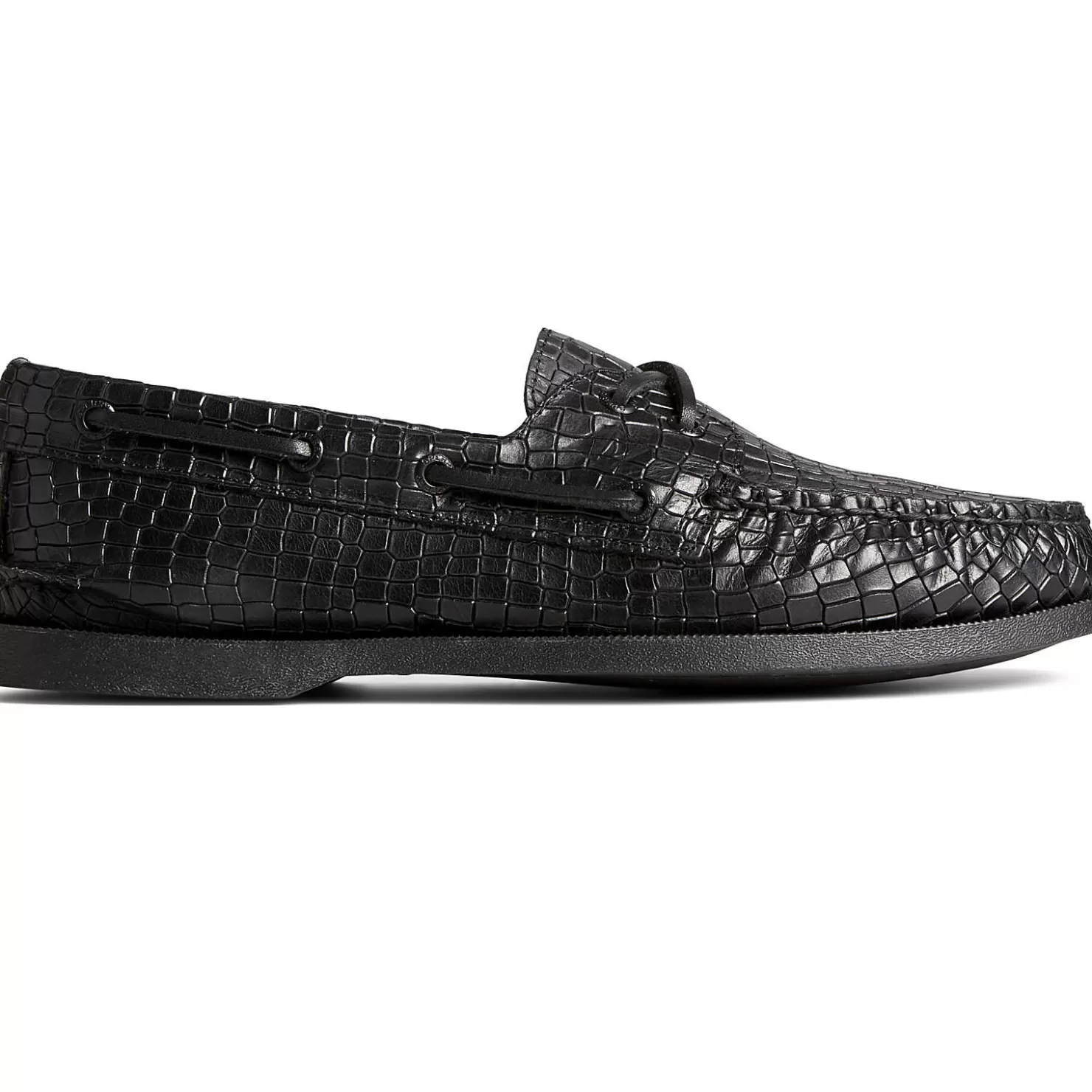 Authentic Original Boat Shoe | Sale | Sperry Men's Authentic Original™ Croc Embossed Boat Shoe Black