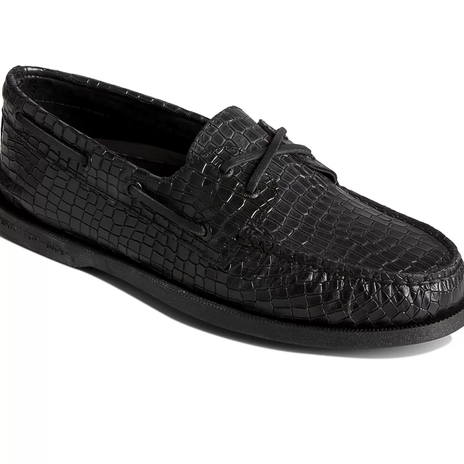 Authentic Original Boat Shoe | Sale | Sperry Men's Authentic Original™ Croc Embossed Boat Shoe Black