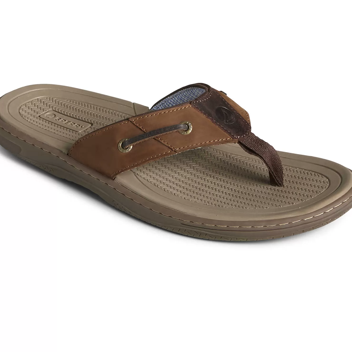 Sandals | Shoes | Sperry Men's Baitfish Leather Flip Flop Brown / Buc / Brown