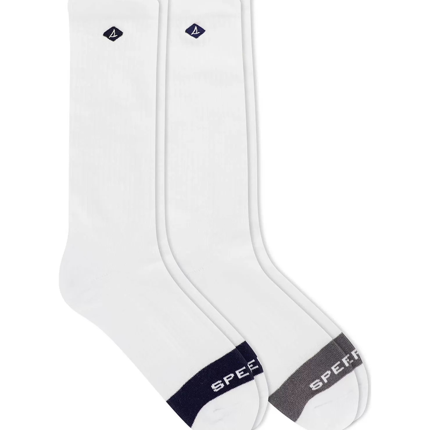 Socks & Liners | Sale | Sperry Men's Cotton Crew 2-Pack Sock White Assorted