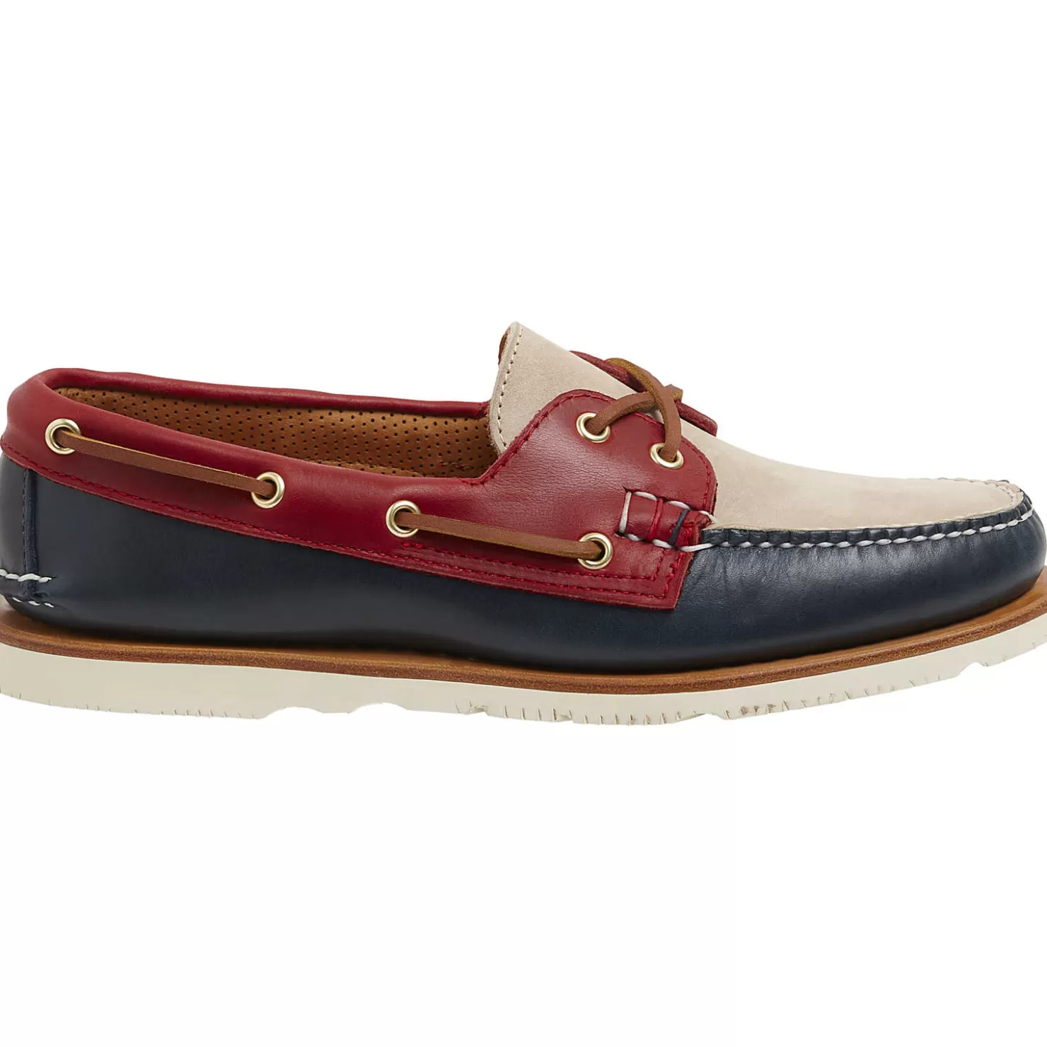 Handcrafted in Maine | Authentic Original Boat Shoe | Sperry Men's Gold Cup™ Authentic Original™ Handcrafted in Maine Tri-Tone Boat Shoe Navy/Red/Ivory