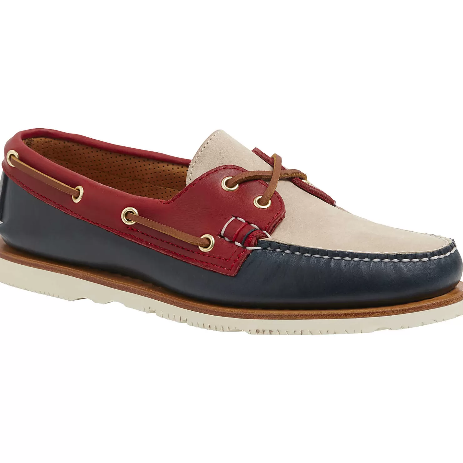 Handcrafted in Maine | Authentic Original Boat Shoe | Sperry Men's Gold Cup™ Authentic Original™ Handcrafted in Maine Tri-Tone Boat Shoe Navy/Red/Ivory