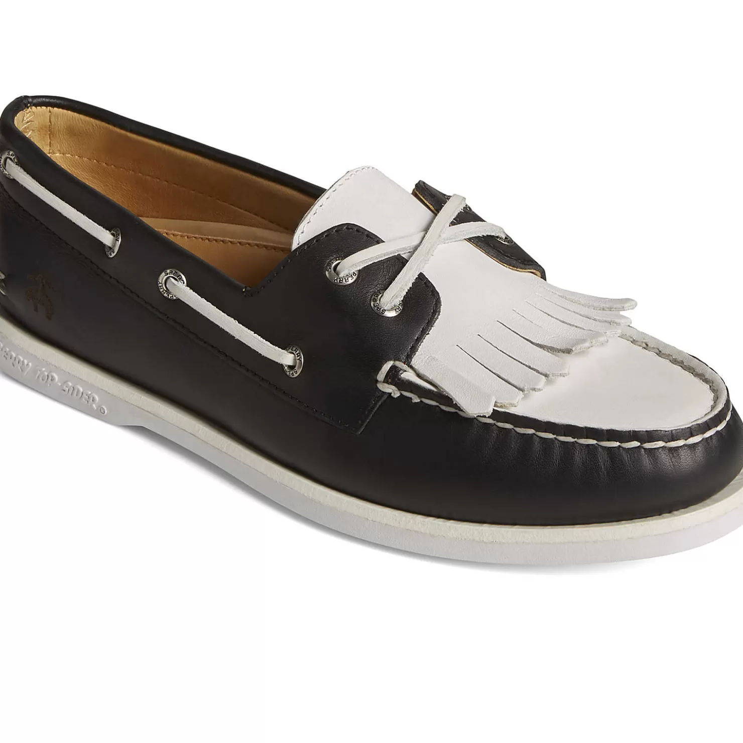 Authentic Original Boat Shoe | Sale | Sperry Men's x Brooks Brothers Authentic Original™ Kiltie Boat Shoe Black/White