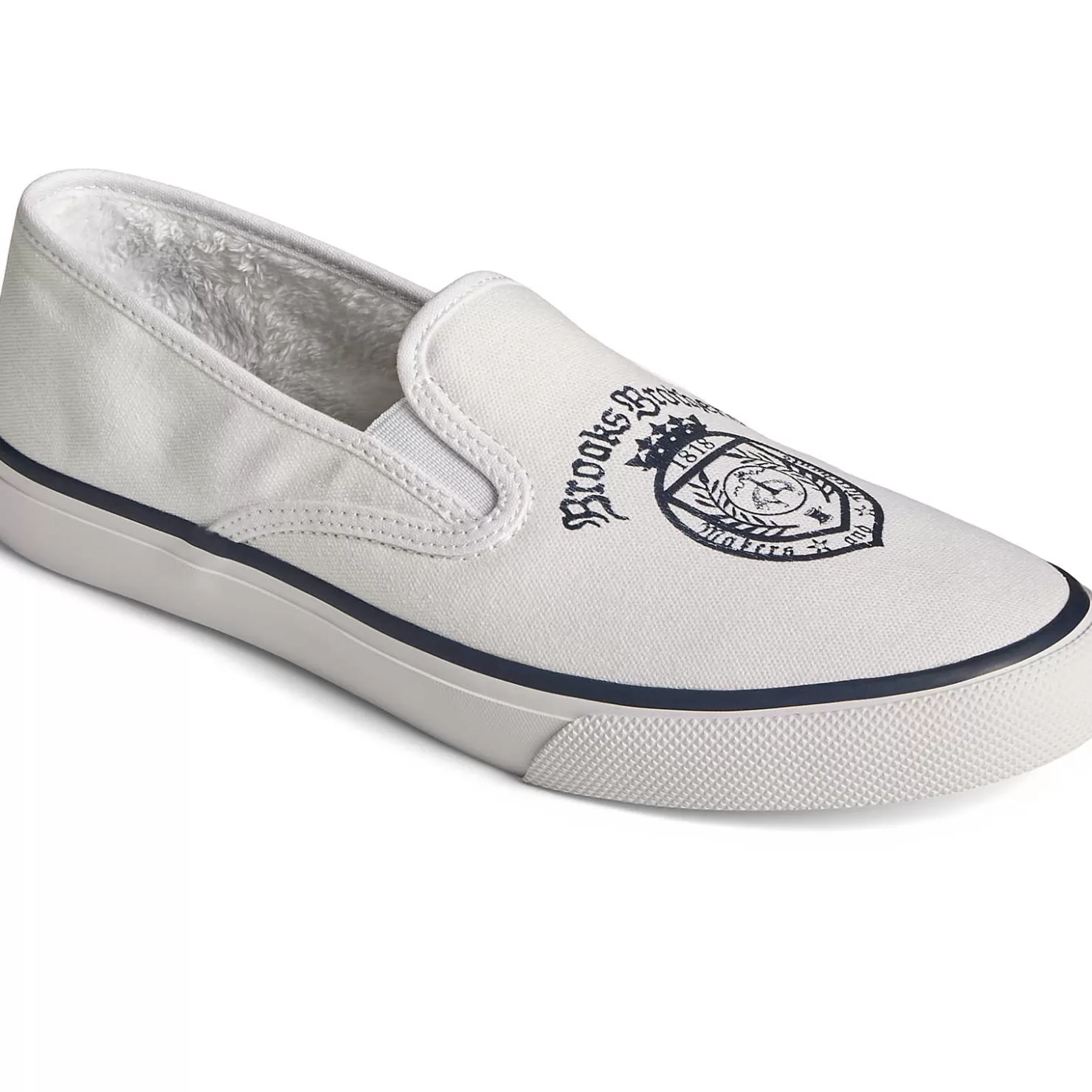 Sale | Sneakers | Sperry Men's x Brooks Brothers Slip On Sneaker White