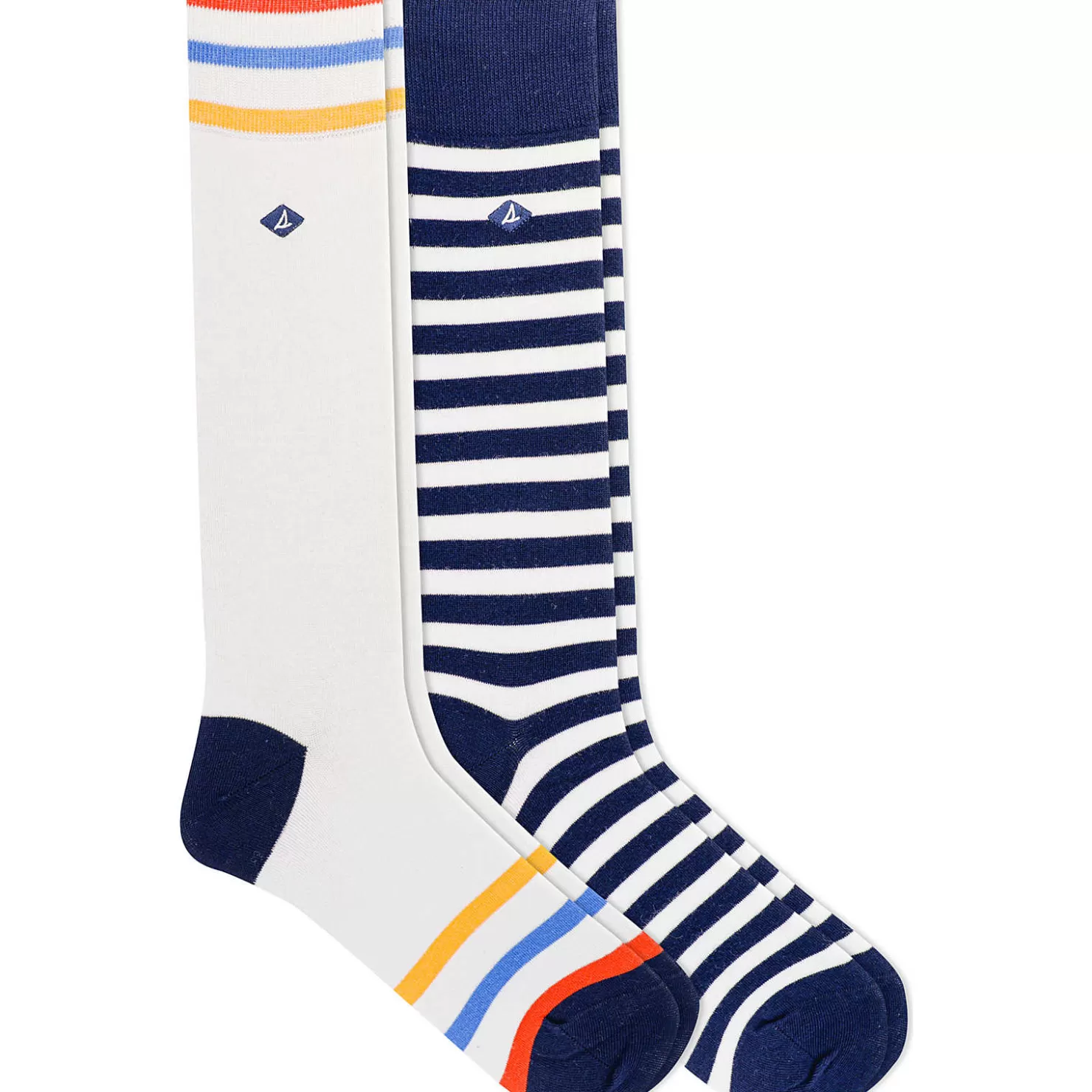 Socks & Liners | Sale | Sperry Men's Stripe 2-Pack Crew Sock White