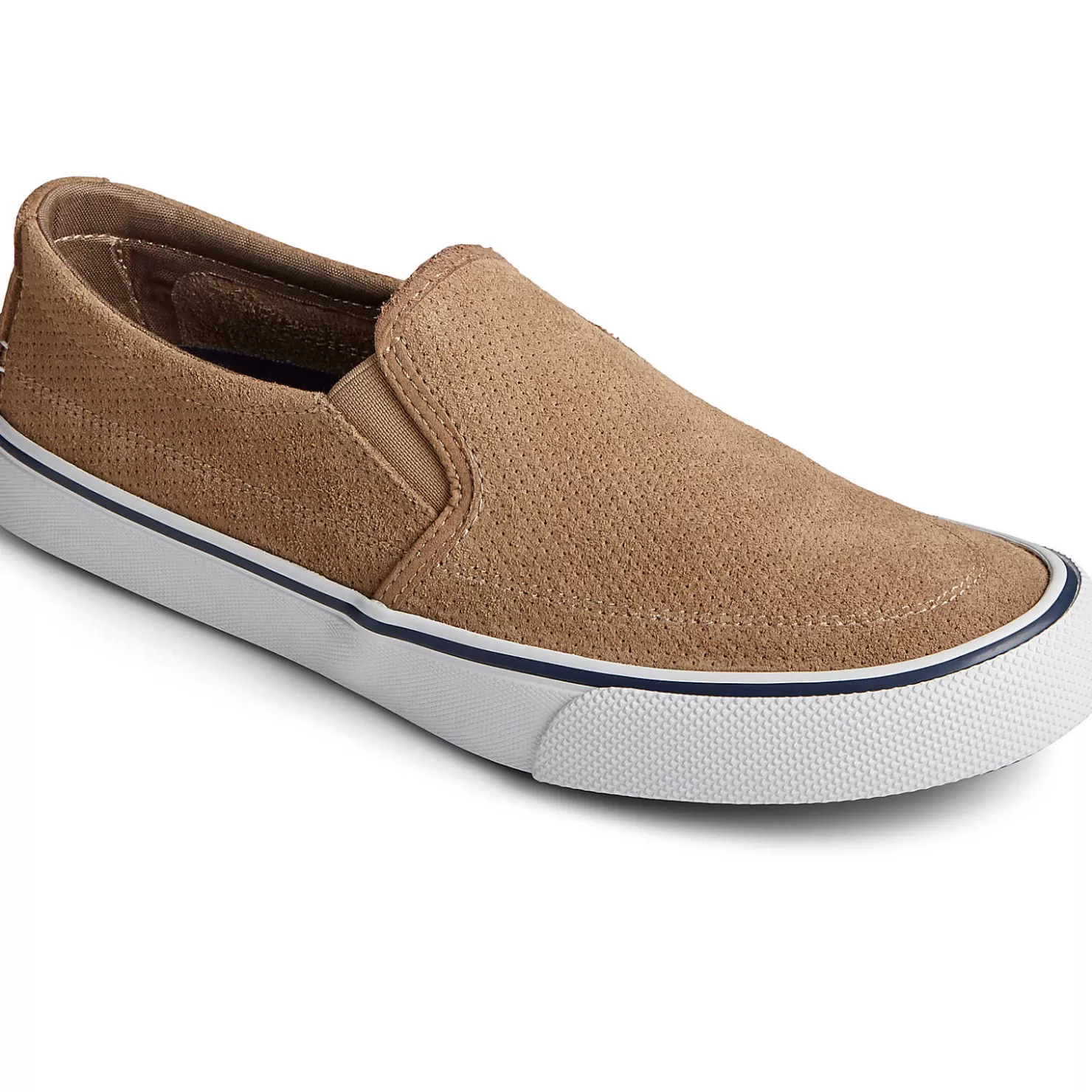 Striper II Sneakers | Sneakers | Sperry Men's Striper II Twin Gore Perforated Slip On Sneaker Tan