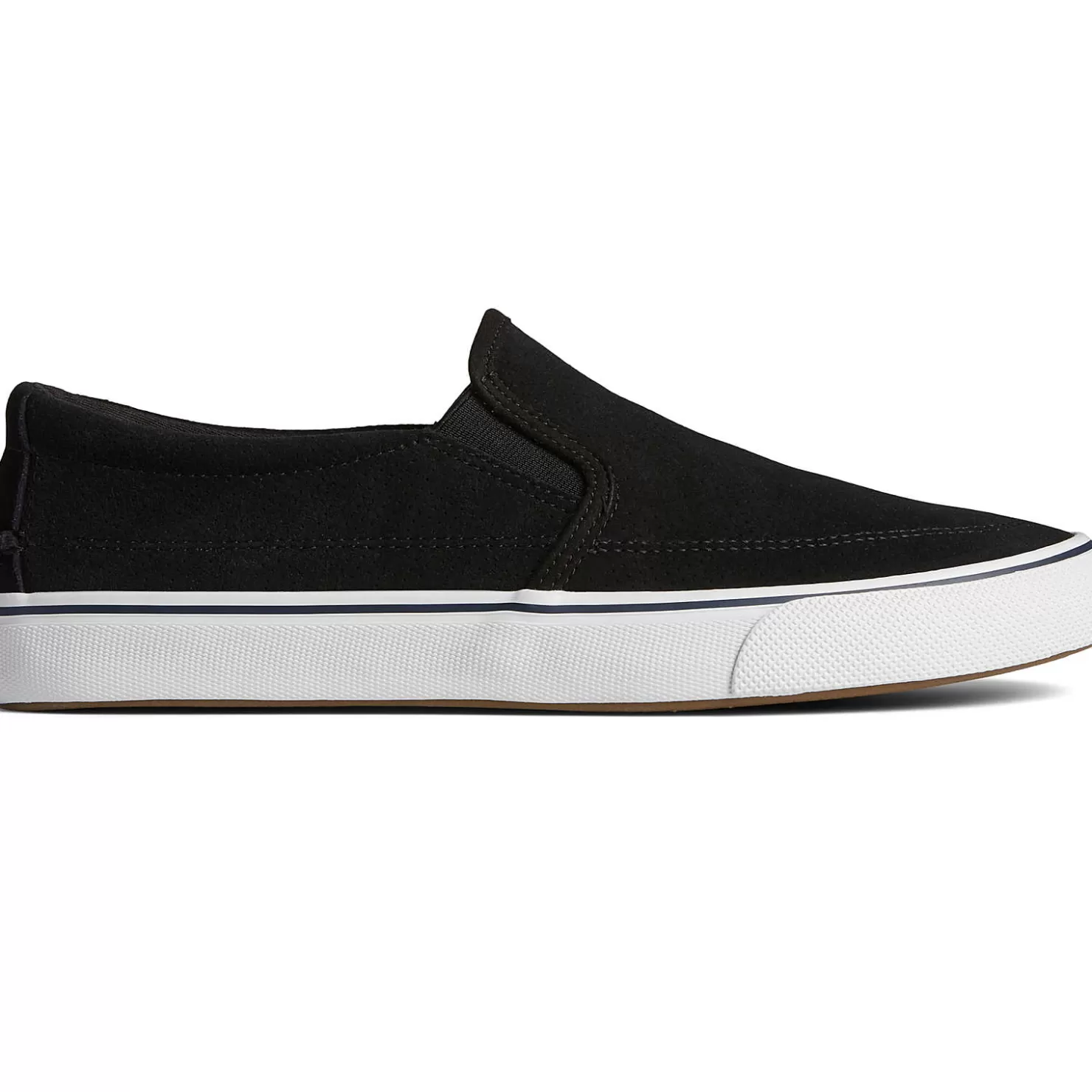 Striper II Sneakers | Sale | Sperry Men's Striper II Twin Gore Suede Slip On Sneaker Black