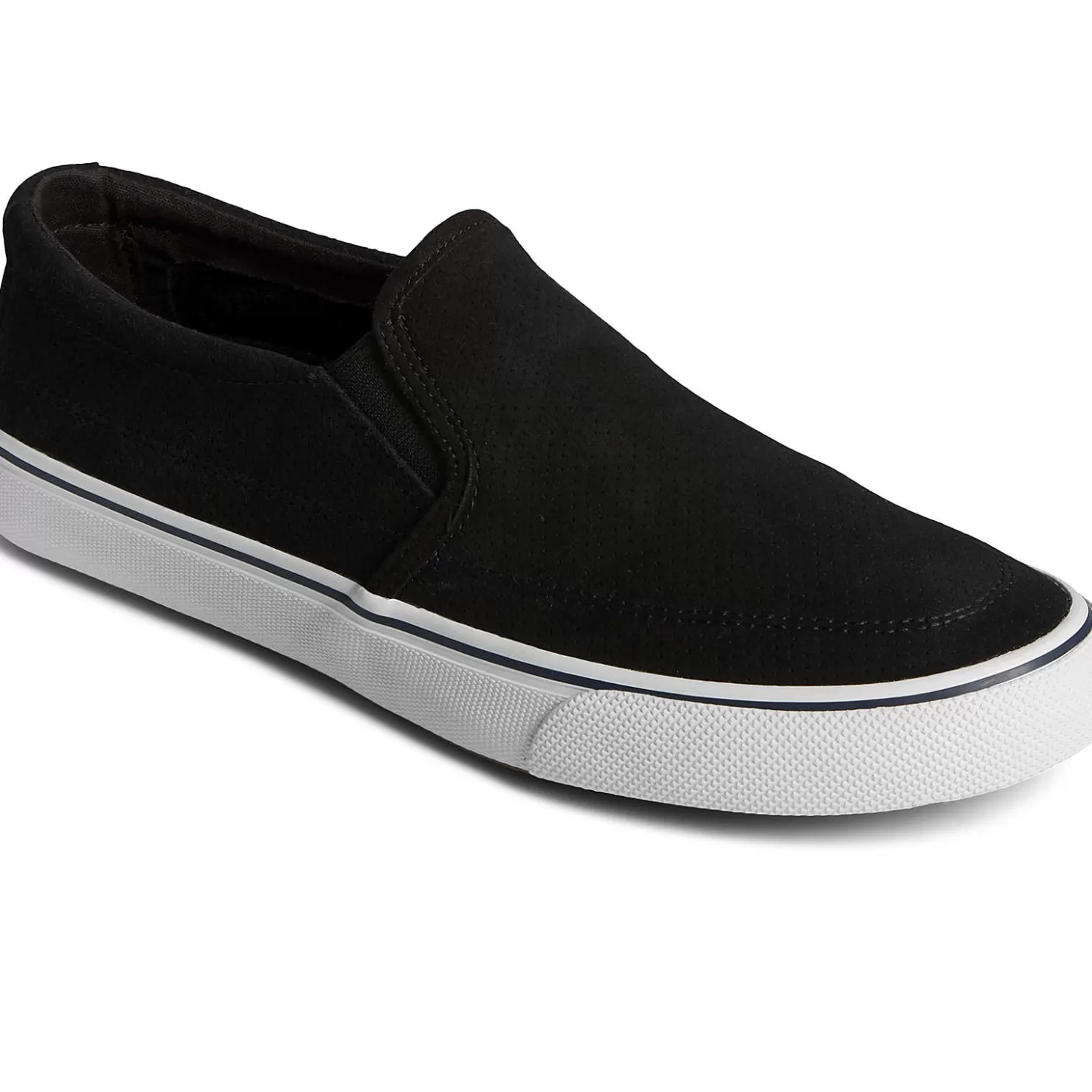 Striper II Sneakers | Sale | Sperry Men's Striper II Twin Gore Suede Slip On Sneaker Black