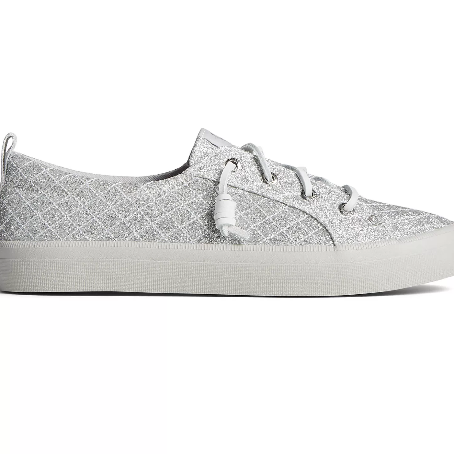 Sale | Sneakers | Sperry Women's Crest Quilted Shimmer Sneaker Silver