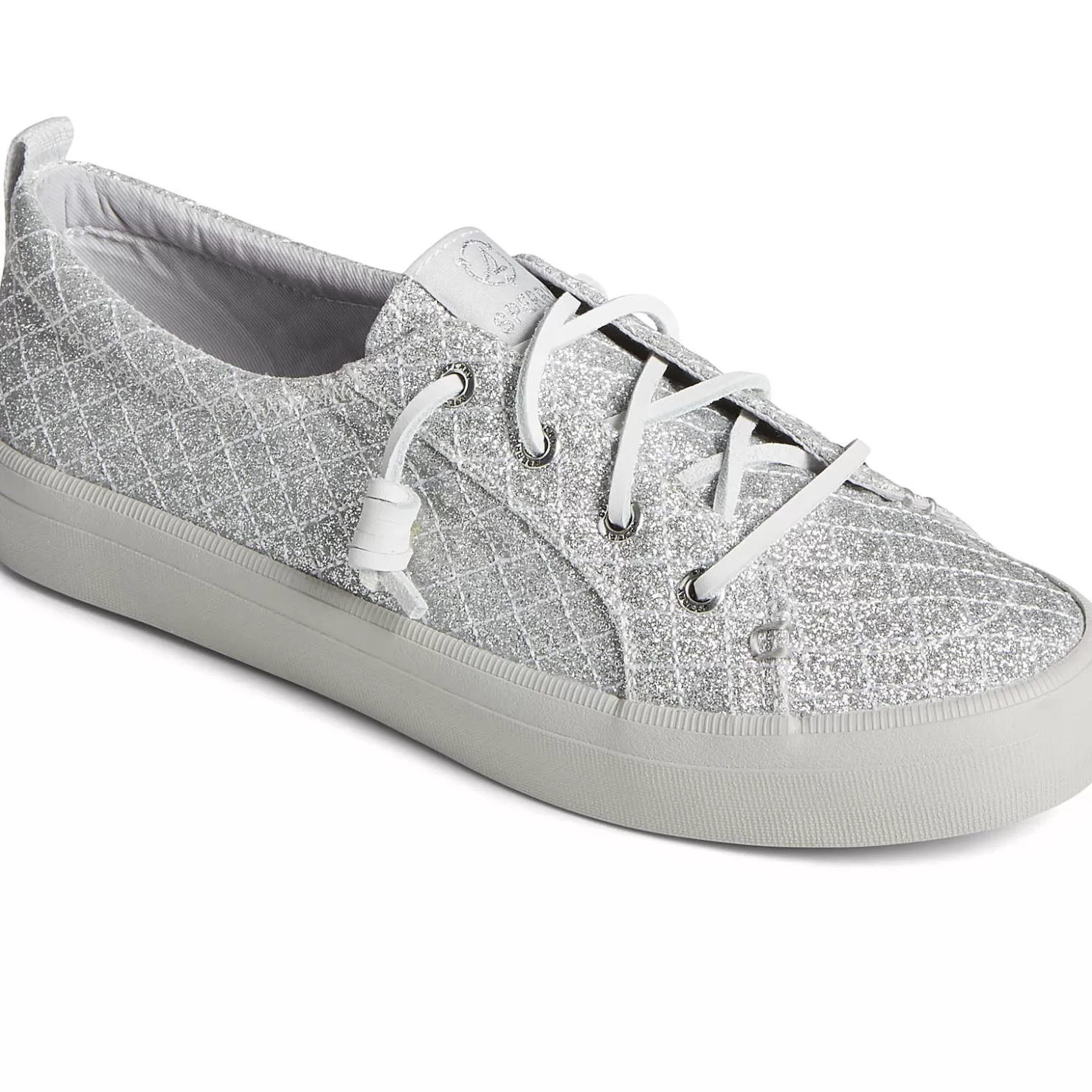 Sale | Sneakers | Sperry Women's Crest Quilted Shimmer Sneaker Silver