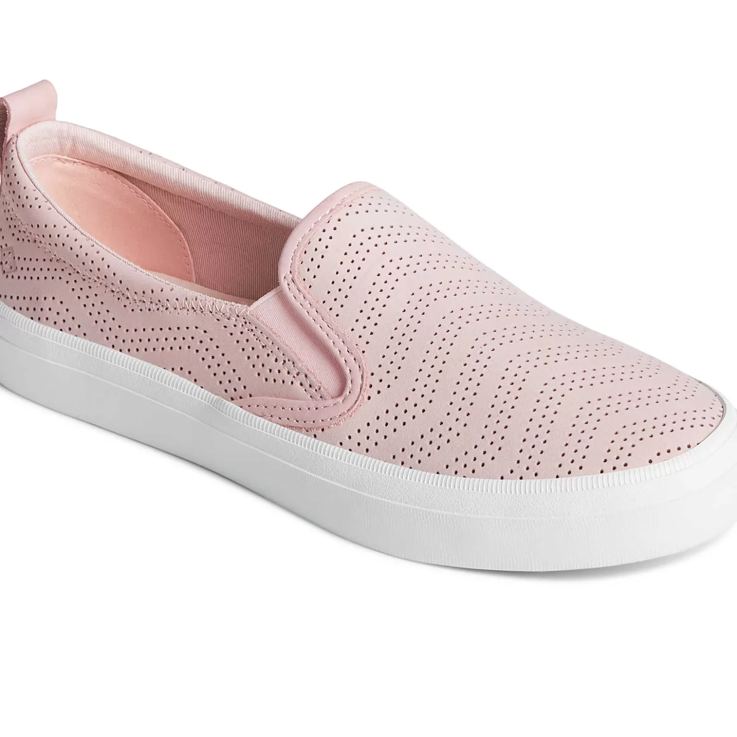 Sale | Sneakers | Sperry Women's Crest Twin Gore Perforated Leather Slip On Sneaker Blush