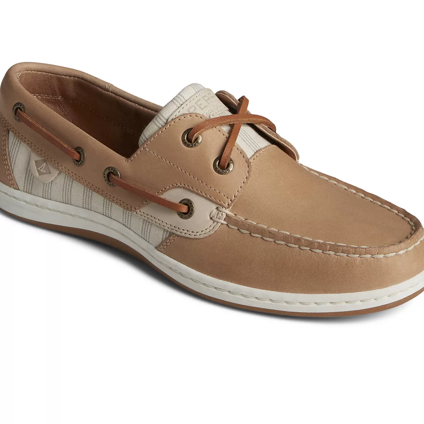 Sale | Boat Shoes | Sperry Women's Koifish Stripe Boat Shoe Tan