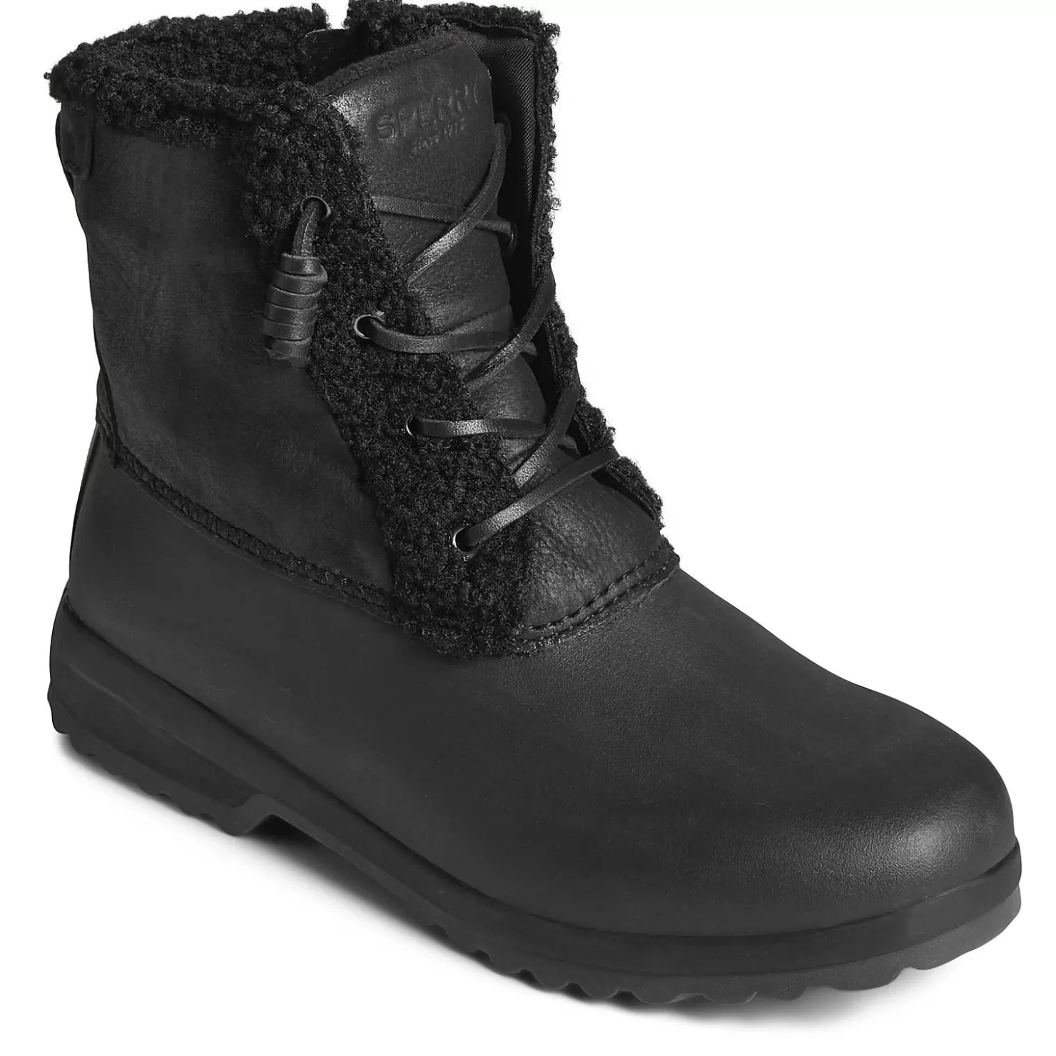 Sale | Boots | Sperry Women's Maritime Repel Teddy Trim Snow Boot Black