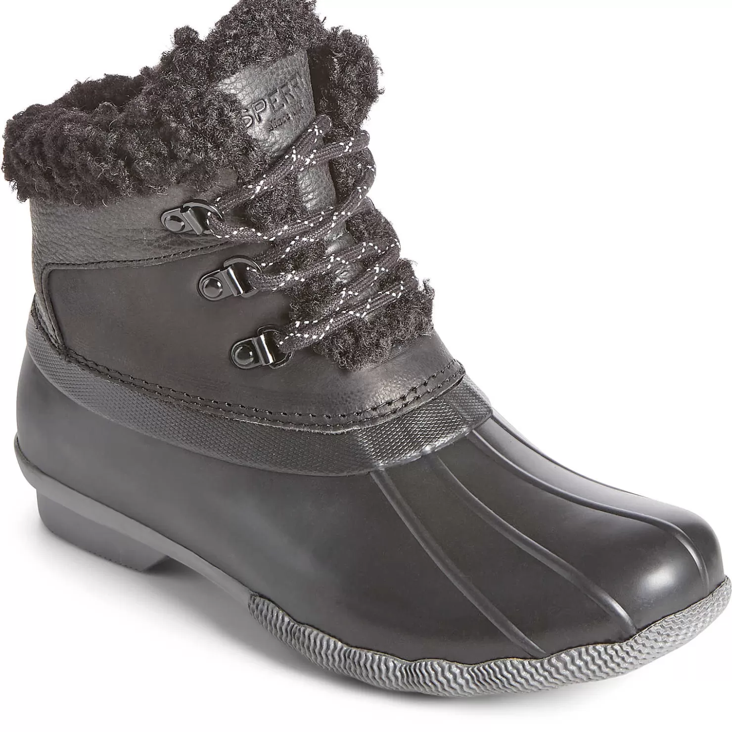 Saltwater Duck Boot | Sale | Sperry Women's Saltwater Alpine Leather Duck Boot Black