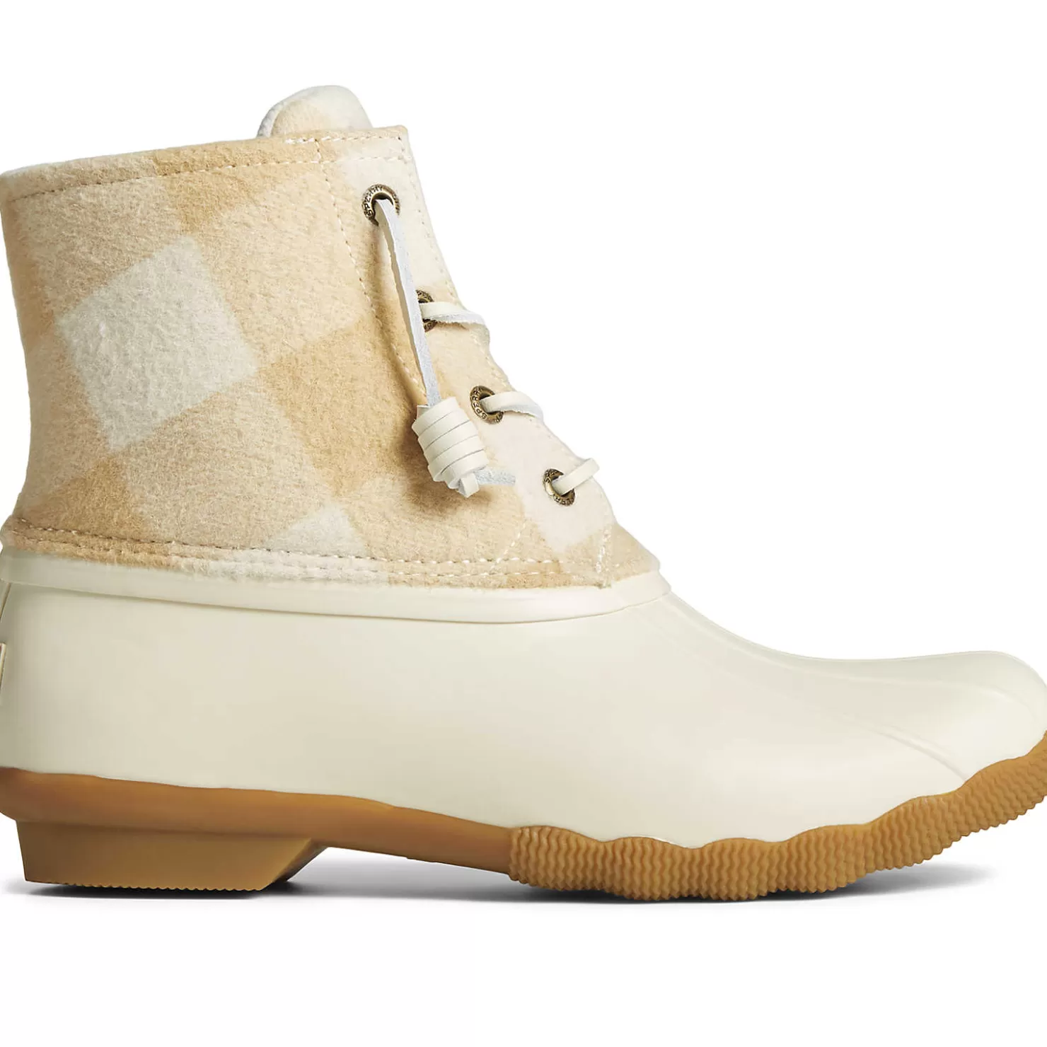 Saltwater Duck Boot | Sale | Sperry Women's Saltwater Buffalo Check Duck Boot Ivory