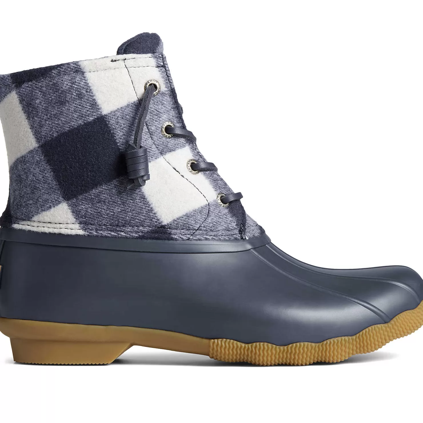 Saltwater Duck Boot | Sale | Sperry Women's Saltwater Buffalo Check Duck Boot Navy