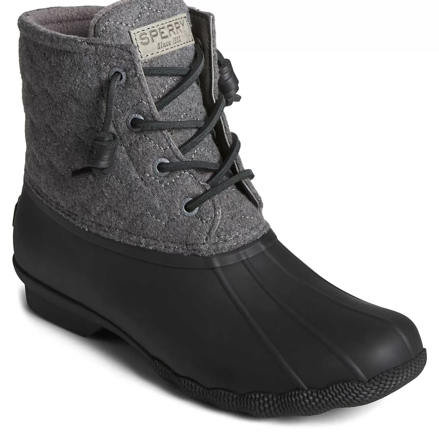 Saltwater Duck Boot | Sale | Sperry Women's Saltwater Chevron Wool Duck Boot Black