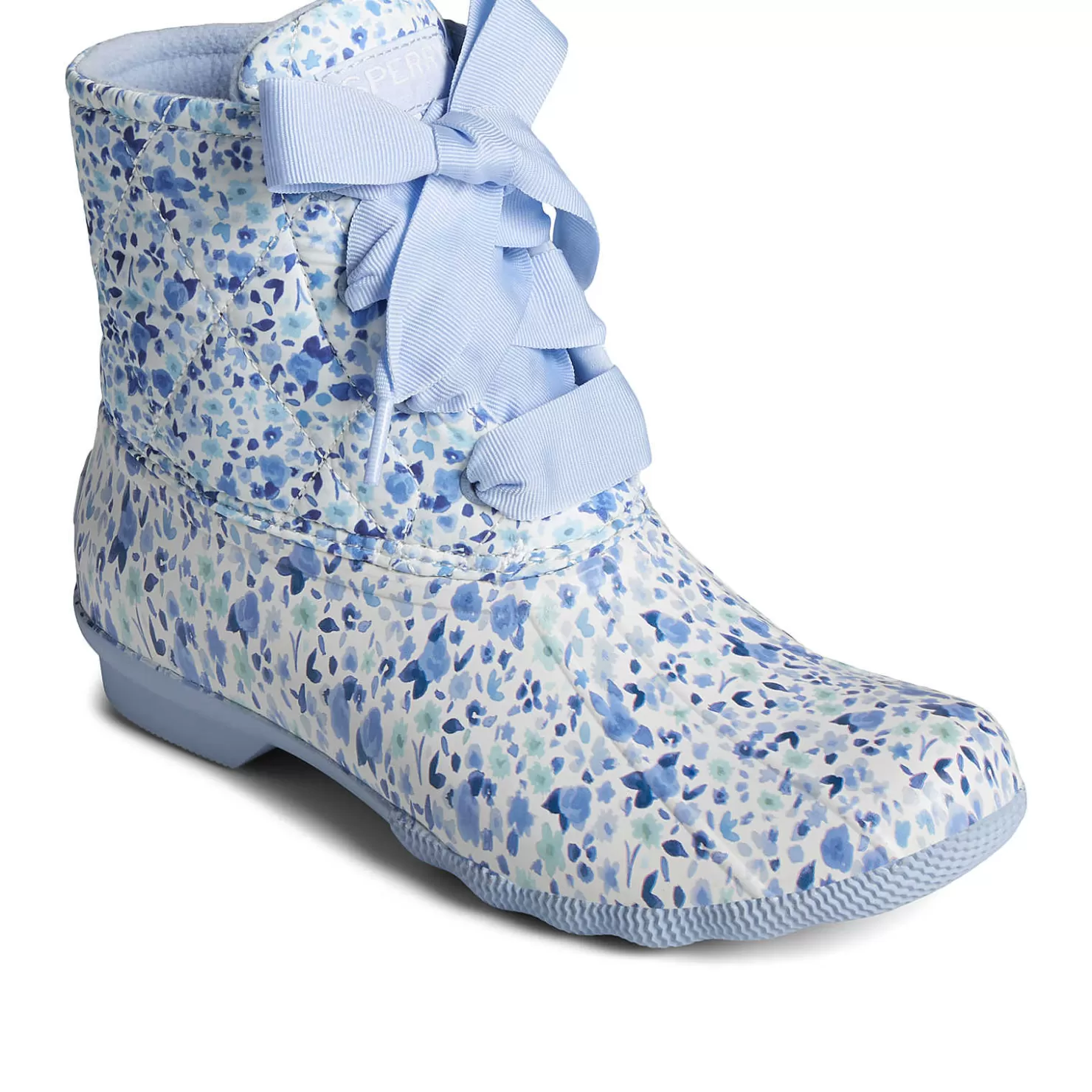 Saltwater Duck Boot | Sale | Sperry Women's Saltwater Floral Duck Boot Blue