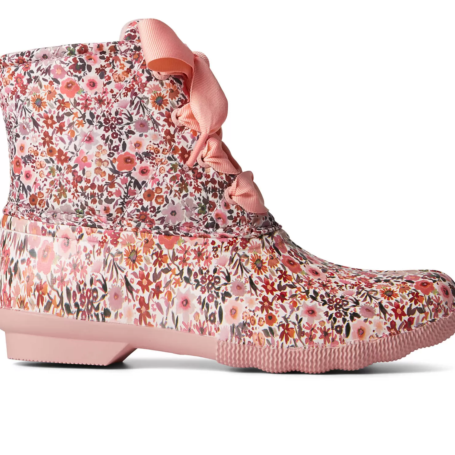 Saltwater Duck Boot | Sale | Sperry Women's Saltwater Floral Duck Boot Pink