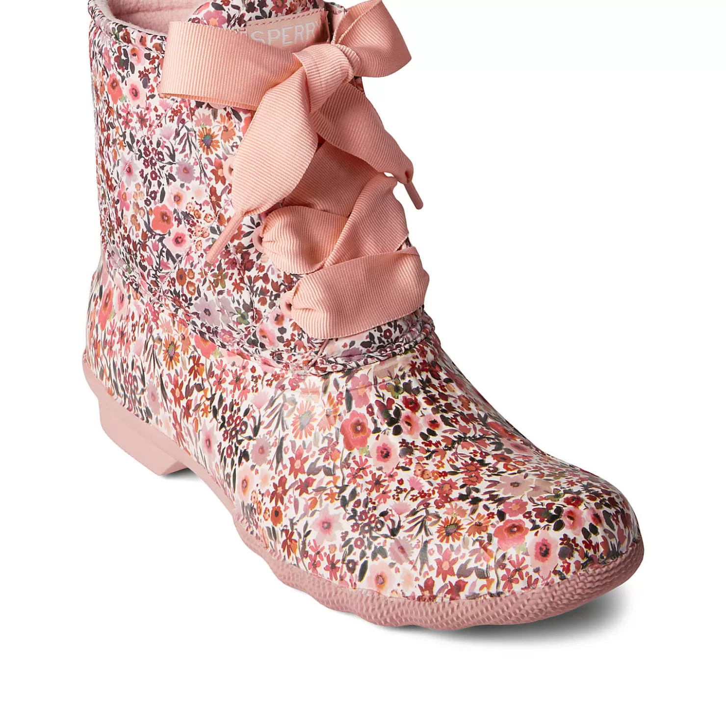 Saltwater Duck Boot | Sale | Sperry Women's Saltwater Floral Duck Boot Pink