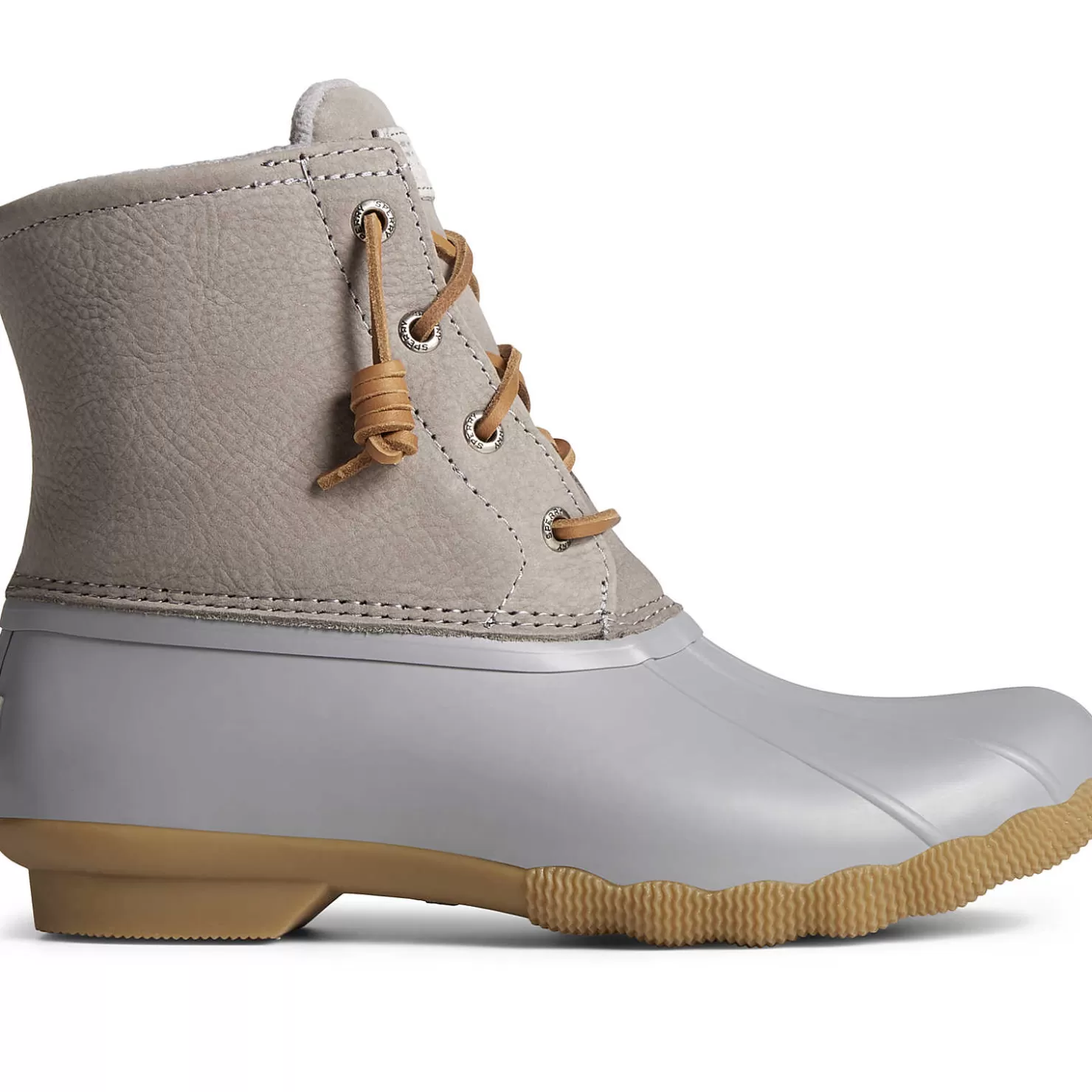 Saltwater Duck Boot | Sale | Sperry Women's Saltwater Mainsail Leather Duck Boot Grey