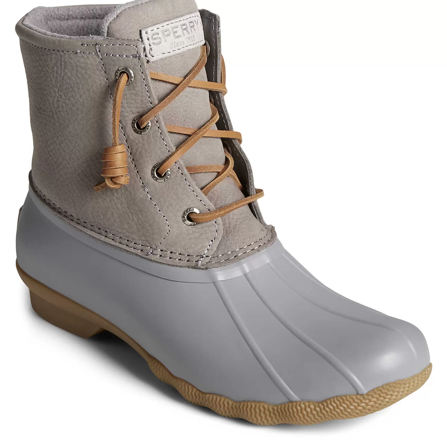 Saltwater Duck Boot | Sale | Sperry Women's Saltwater Mainsail Leather Duck Boot Grey