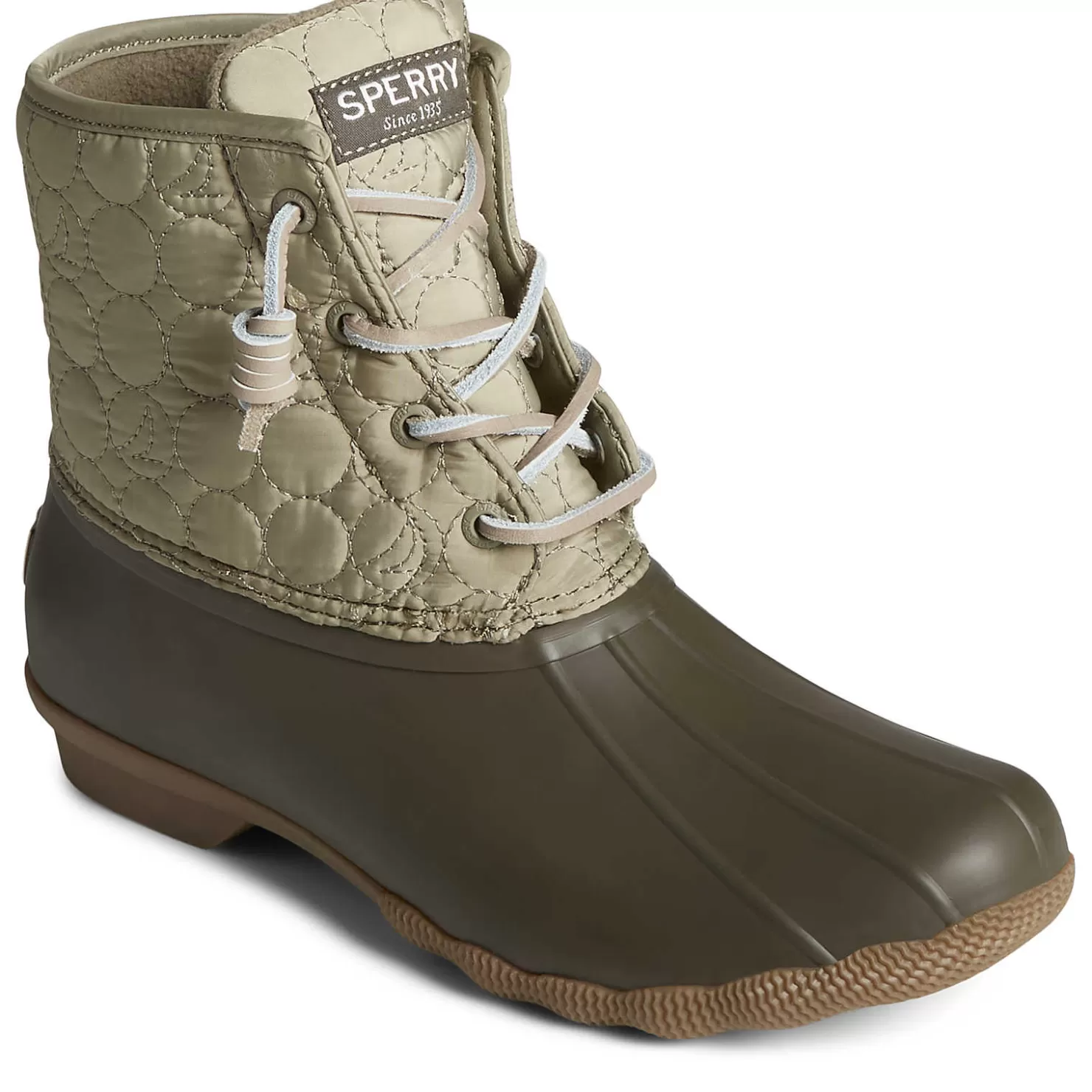 Saltwater Duck Boot | Sale | Sperry Women's Saltwater™ Circle Nylon Duck Boot Olive