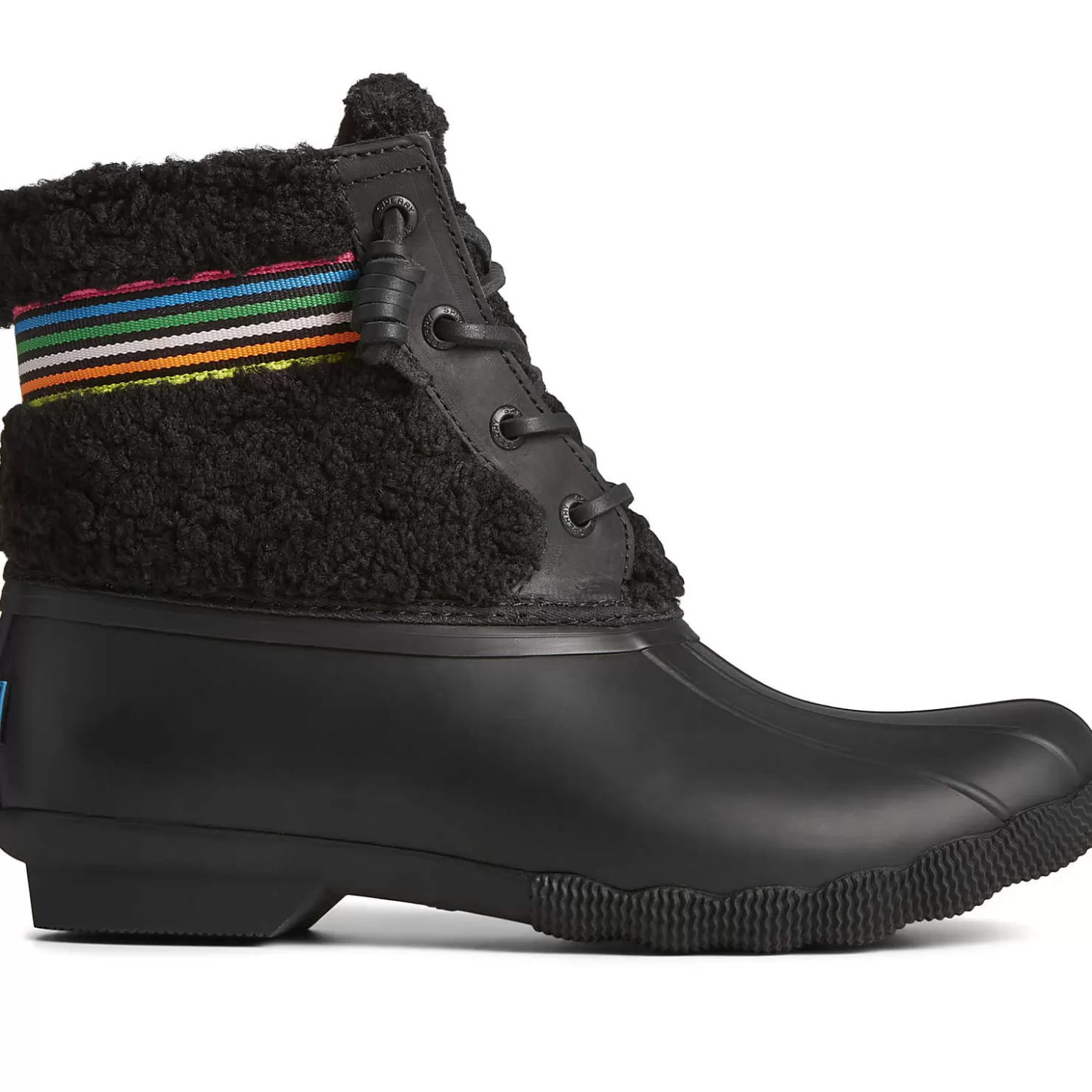 Saltwater Duck Boot | Sale | Sperry Women's Saltwater™ Rainbow Sherpa Duck Boot Black