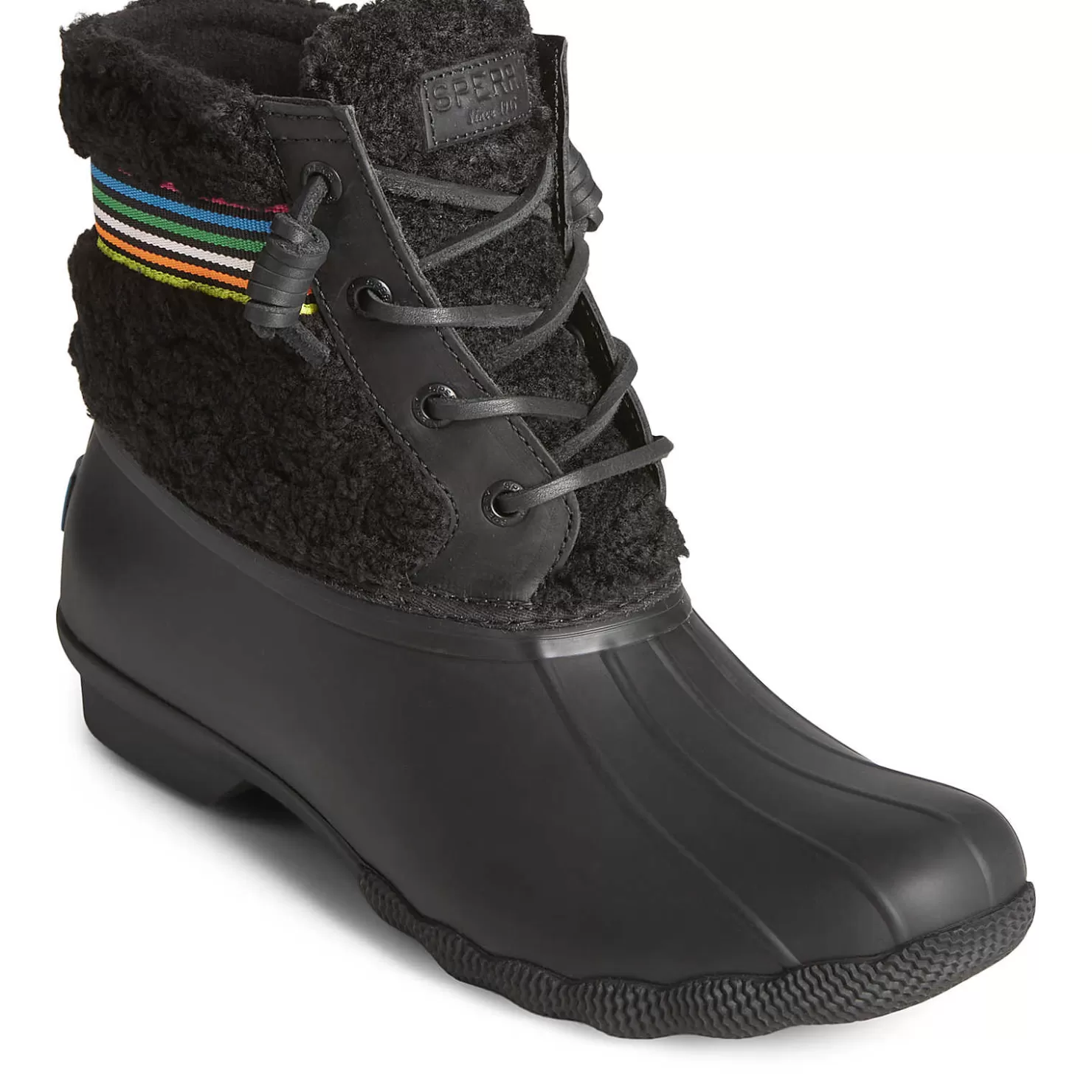 Saltwater Duck Boot | Sale | Sperry Women's Saltwater™ Rainbow Sherpa Duck Boot Black