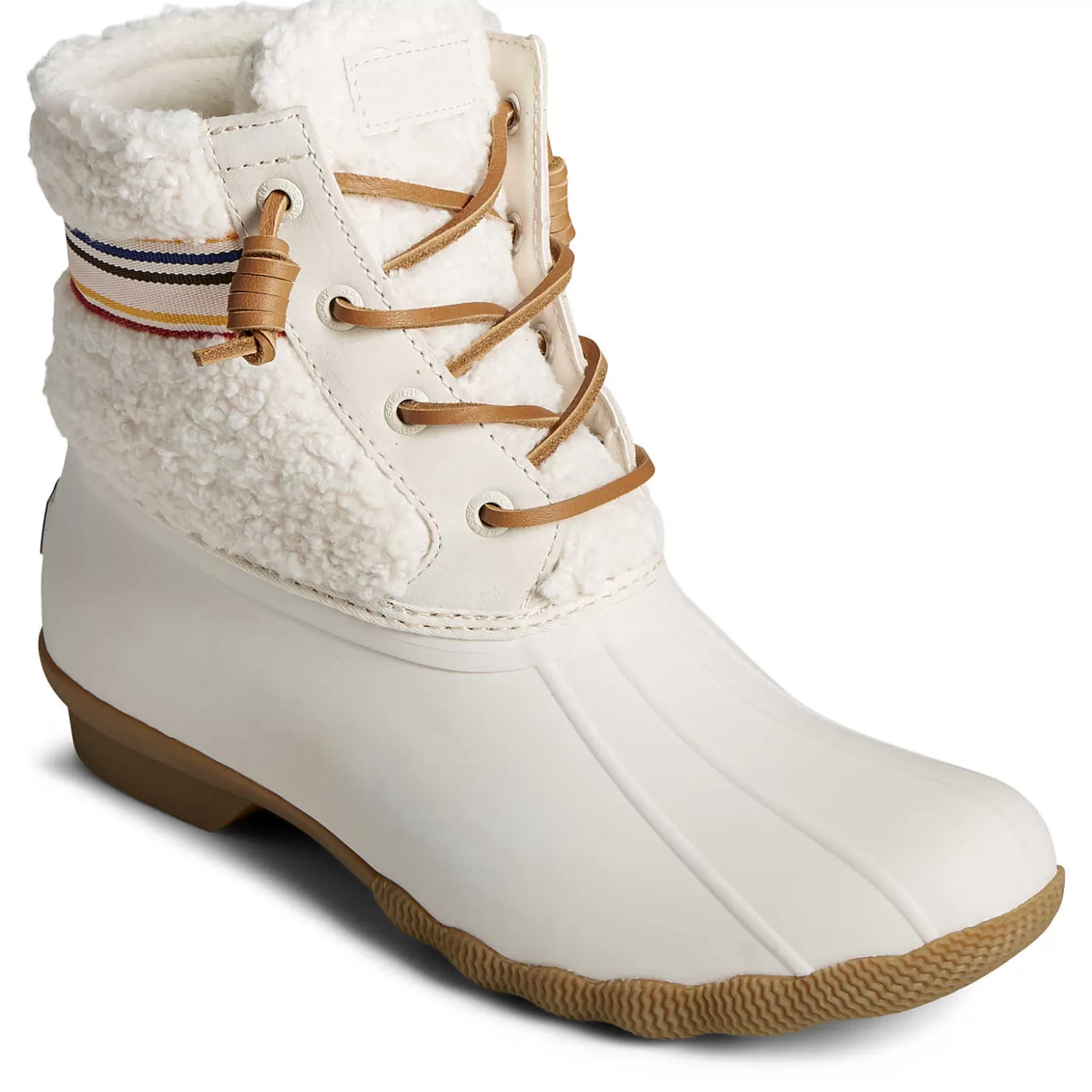 Saltwater Duck Boot | Sale | Sperry Women's Saltwater™ Rainbow Sherpa Duck Boot Ivory