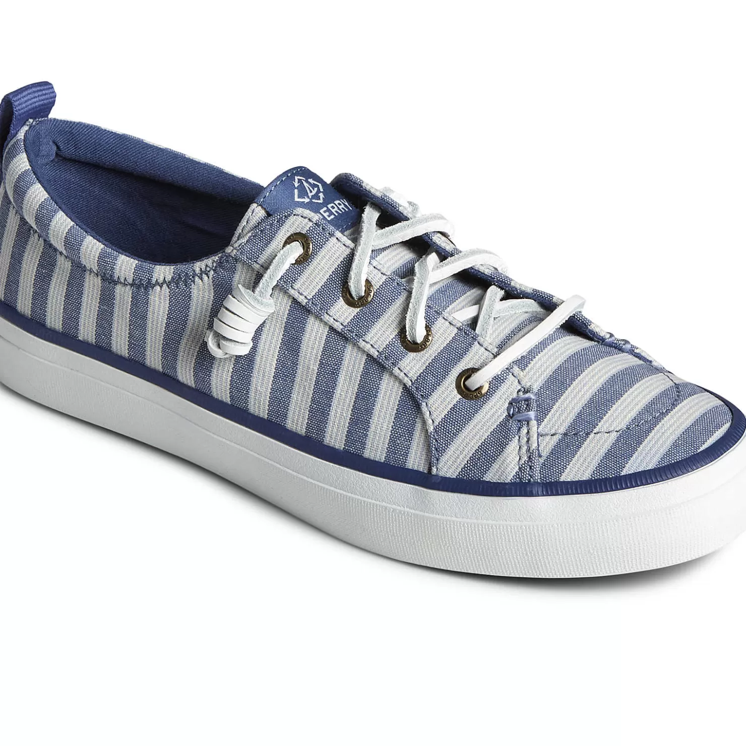 SeaCycled | Sale | Sperry Women's SeaCycled™ Crest Vibe Striped Textile Sneaker Navy