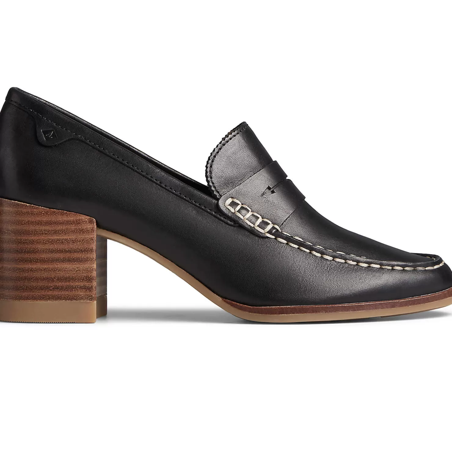 Seaport | Flats & Loafers | Sperry Women's Seaport Penny Heel Leather Loafer Black