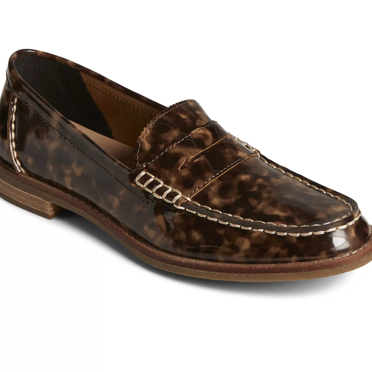 Seaport | Flats & Loafers | Sperry Women's Seaport Penny Tortoise Leather Loafer Brown